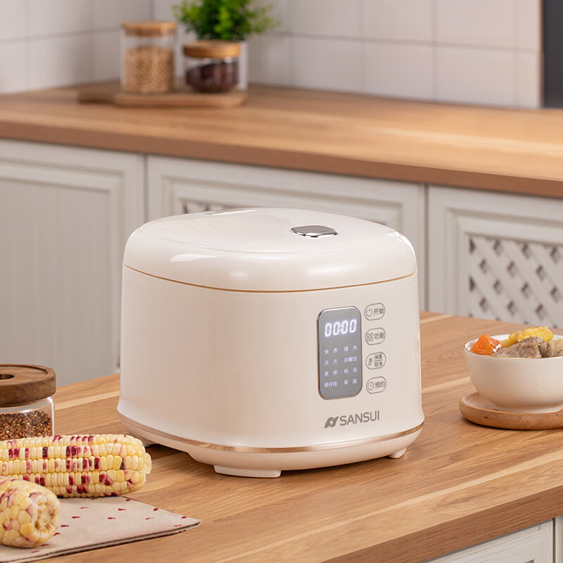 山水  多功能迷你电饭煲米白色2.5LSF-F25E3