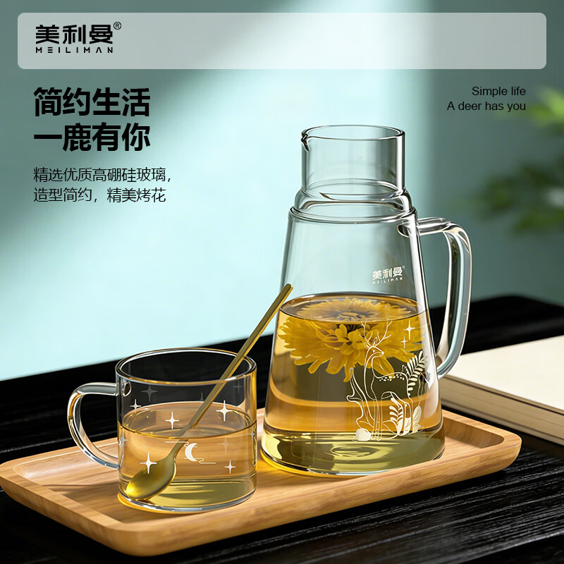 美利曼  星月系列高硼硅玻璃一壶一杯套装MGY-4C