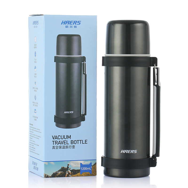 哈尔斯（HAERS）1.2L大容量保温壶HY-1200-11 黑色1200ml户外旅行壶  黑色 1200ml 