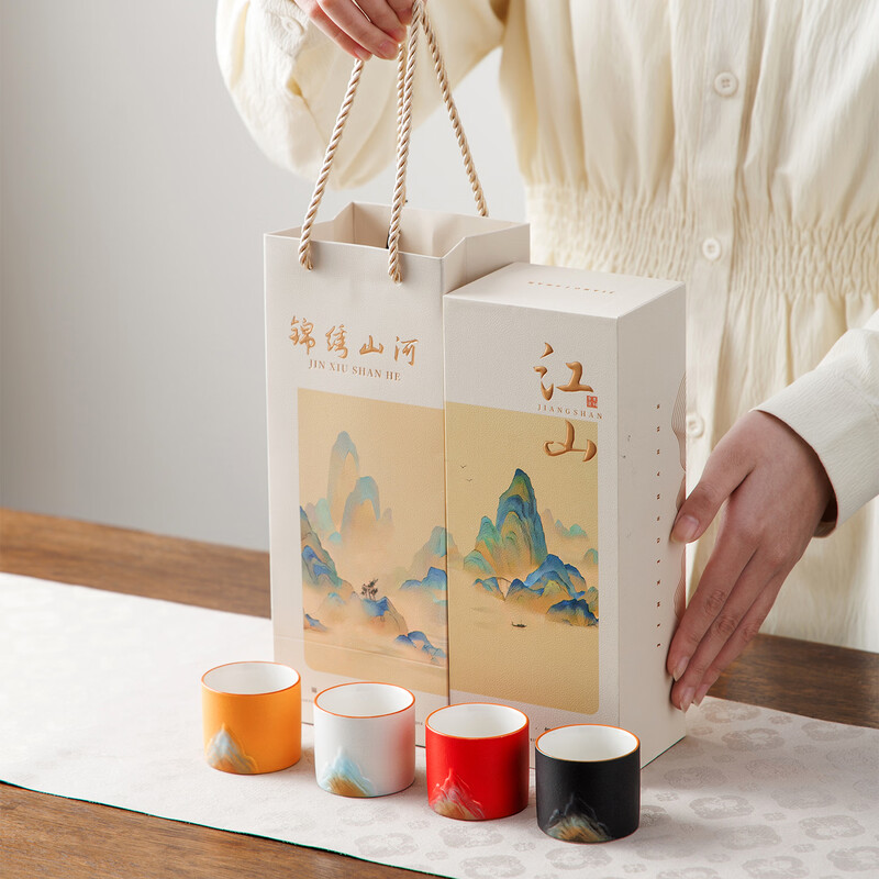 瓷语花香  千里江山品茗杯套装918