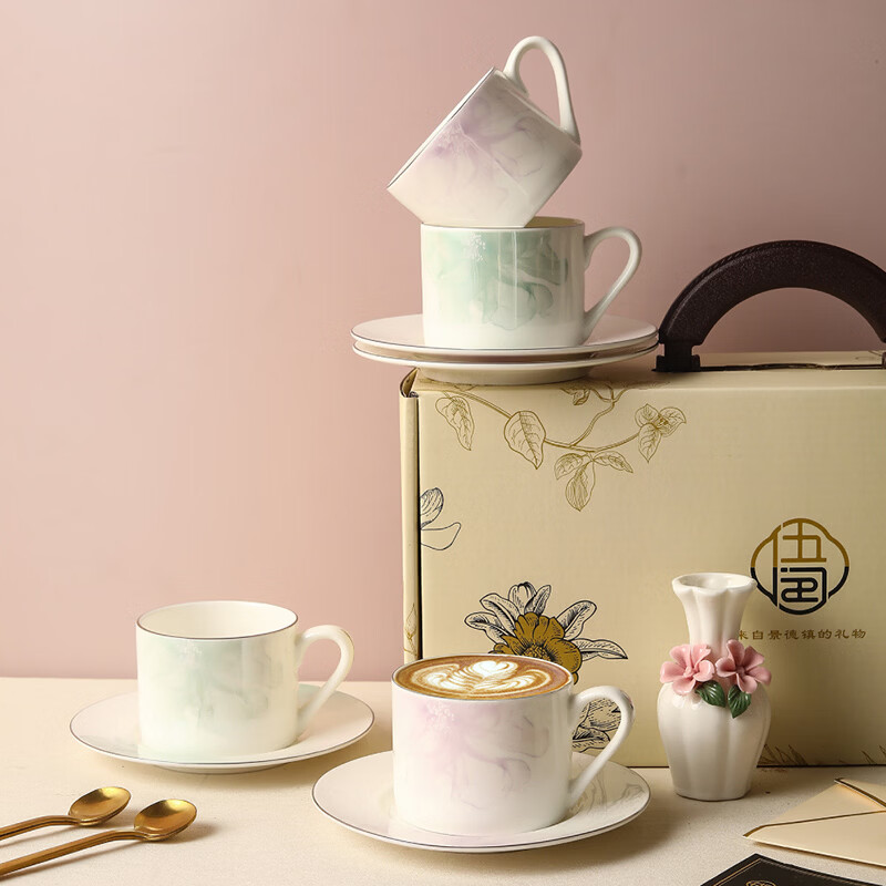 尚陵  粉翠佳人双杯碟套装