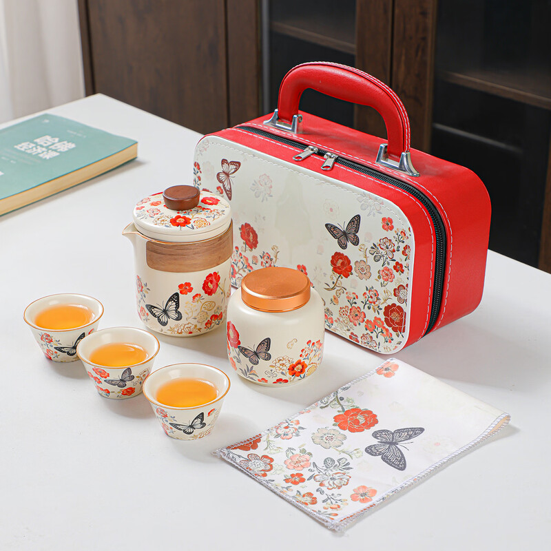 瓷语花香  你若盛开蝴蝶自来茶具910