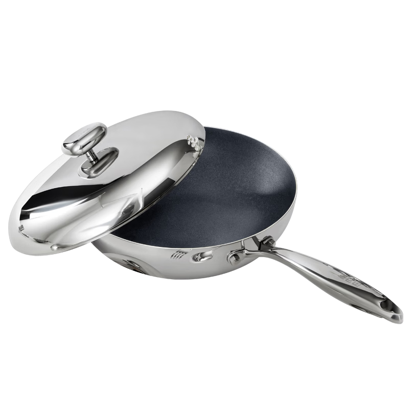 温仑山  0涂层镜面不锈钢炒锅VE-JL016