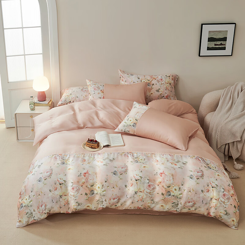 百丽安娜  新中式天丝数码印花四件套