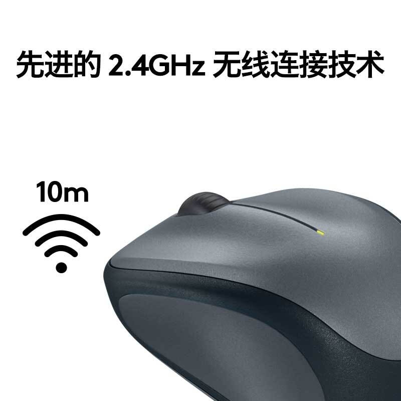 罗技（Logitech）M235 鼠标 无线鼠标 办公鼠标 对称鼠标 黑色 带无线2.4G接收器