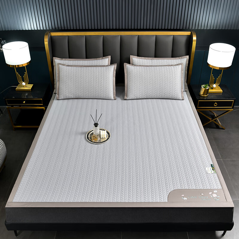 百丽安娜  凉感绣花乳胶凉席三件套