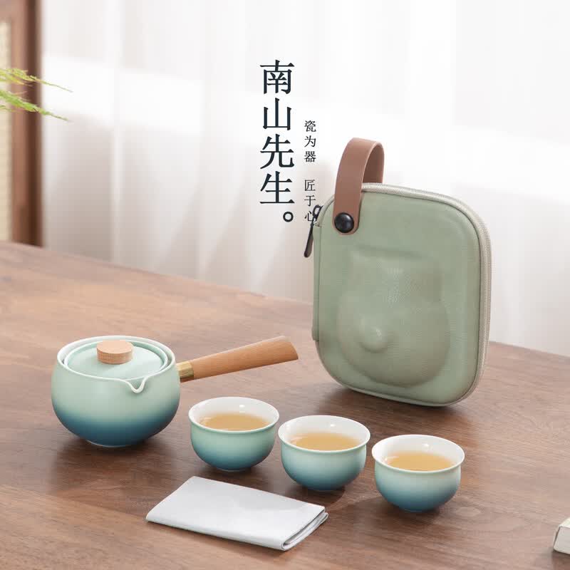 南山先生  山岚侧把壶旅行装
