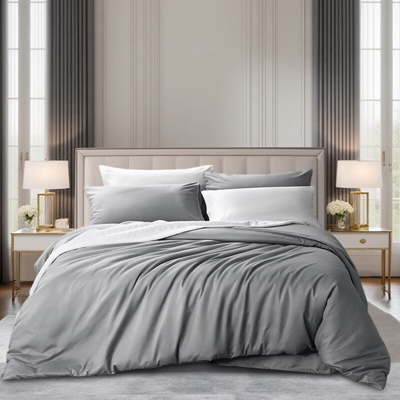 富安娜  磨毛抗菌四件套意墨云烟