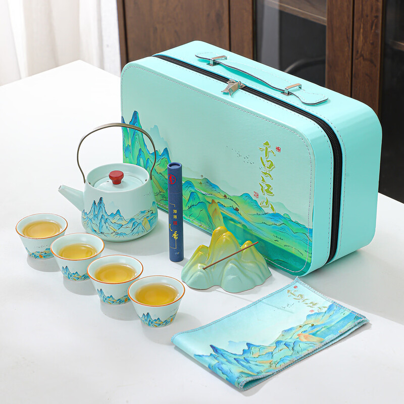 瓷语花香  千里江山汝窑香插茶具931