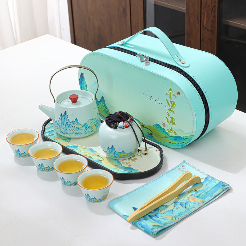 瓷语花香  千里江山汝窑提梁壶茶具932