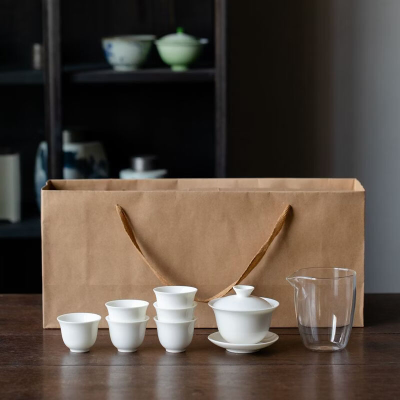 易硕  猪油白瓷陶瓷茶具套装功夫茶具YS-271