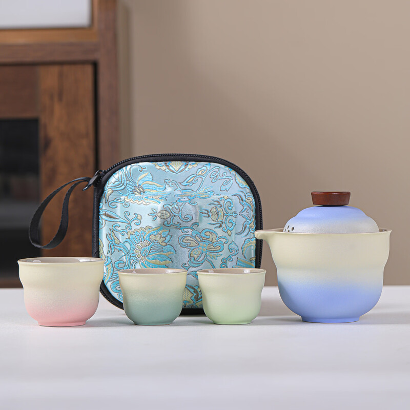 瓷语花香  葫芦快客旅行茶具937