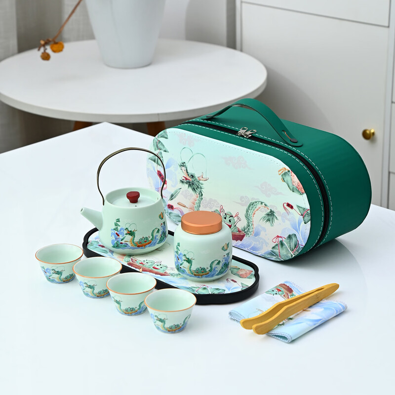 瓷语花香  端午龙舟茶礼套装958