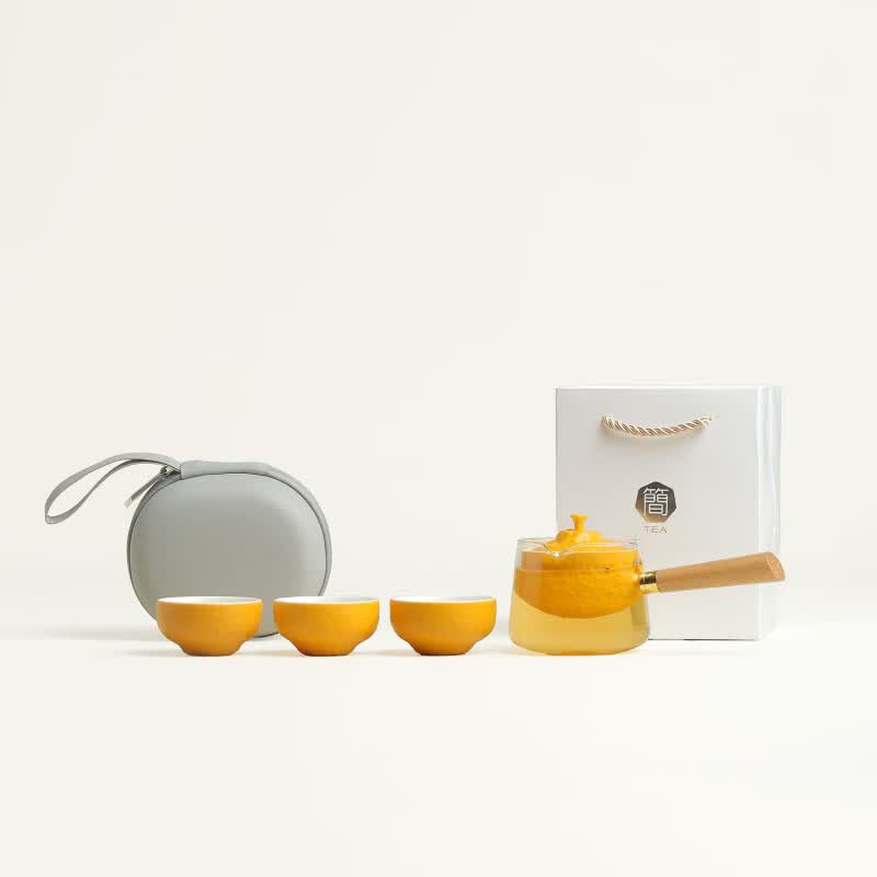 易硕  大吉大利快客杯便携陶瓷旅行茶具YS-282