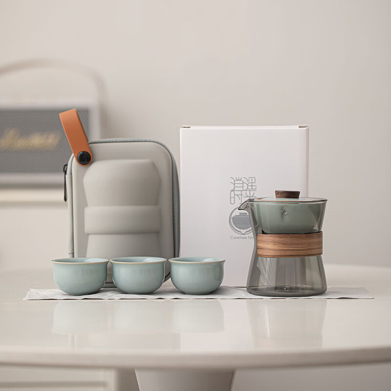 易硕  汝窑旅行茶具懒人自动泡茶神器YS-287