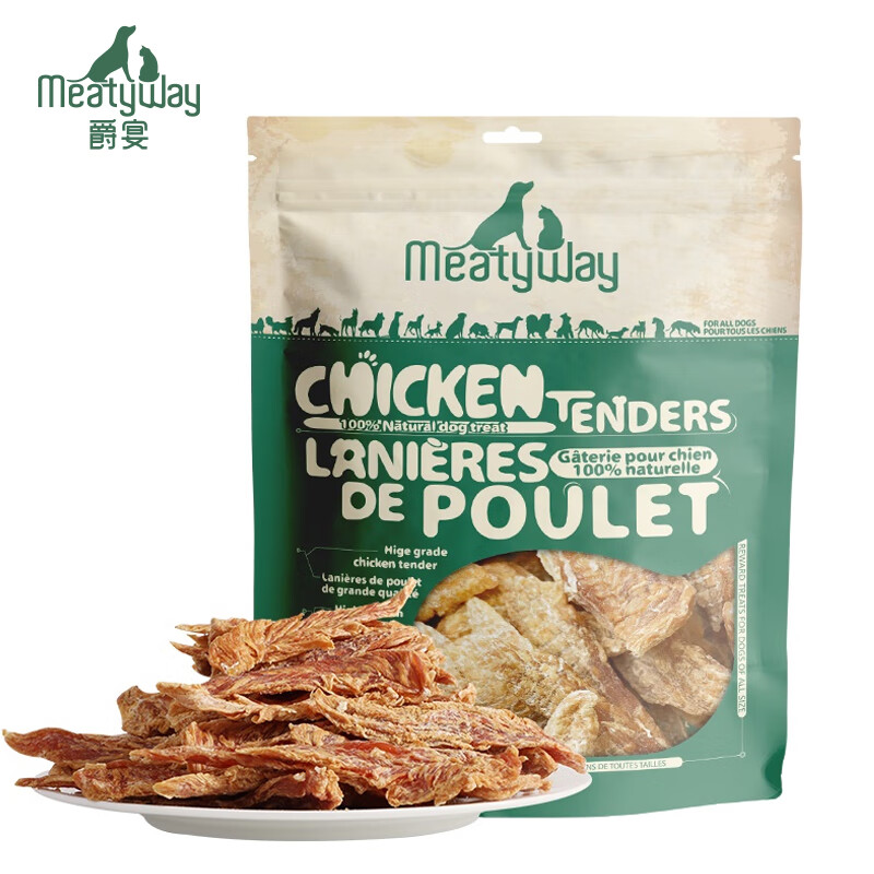 Meatyway爵宴宠物狗狗零食纯脆鸡胸肉干 训犬大礼包鸡肉干908g 纯脆鸡肉干908g