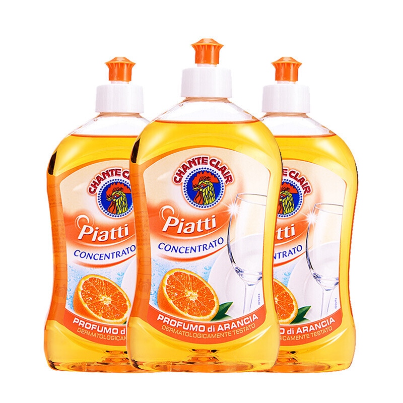 大公鸡管家 浓缩香橙洗洁精 护手润肤滋润去油祛味 500ml*三瓶装 浓缩香橙洗洁精 500ml*3