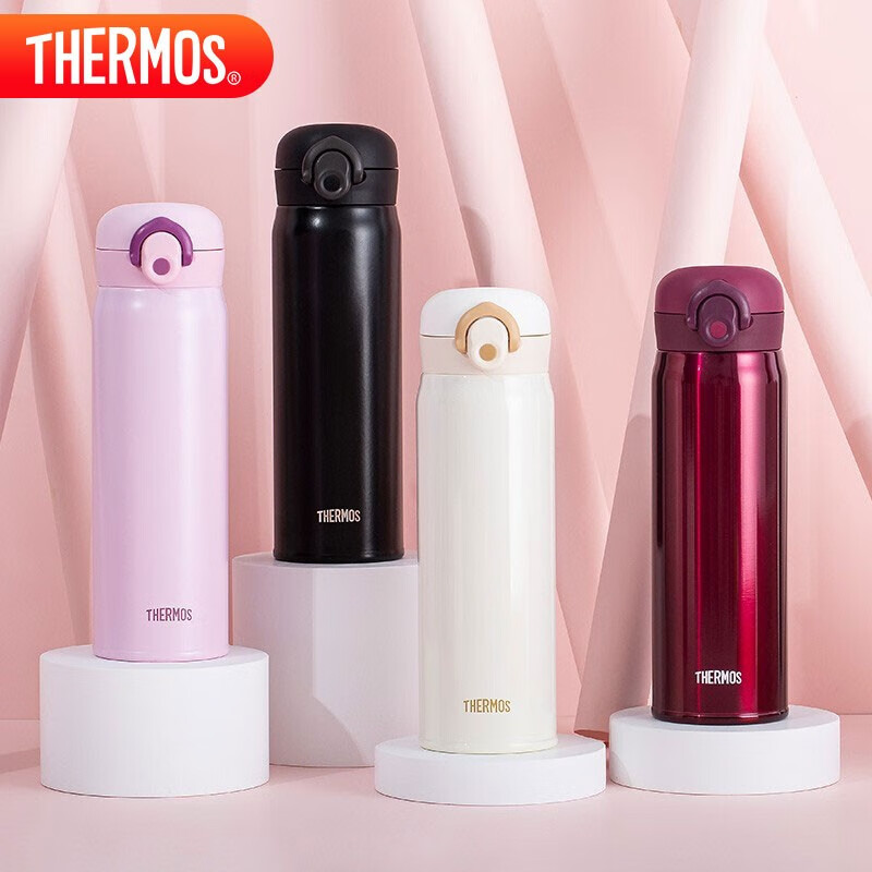 膳魔师（THERMOS）保温杯500毫升男女大容量316钢学生儿童保冷水杯子 TCMO-500S BK
