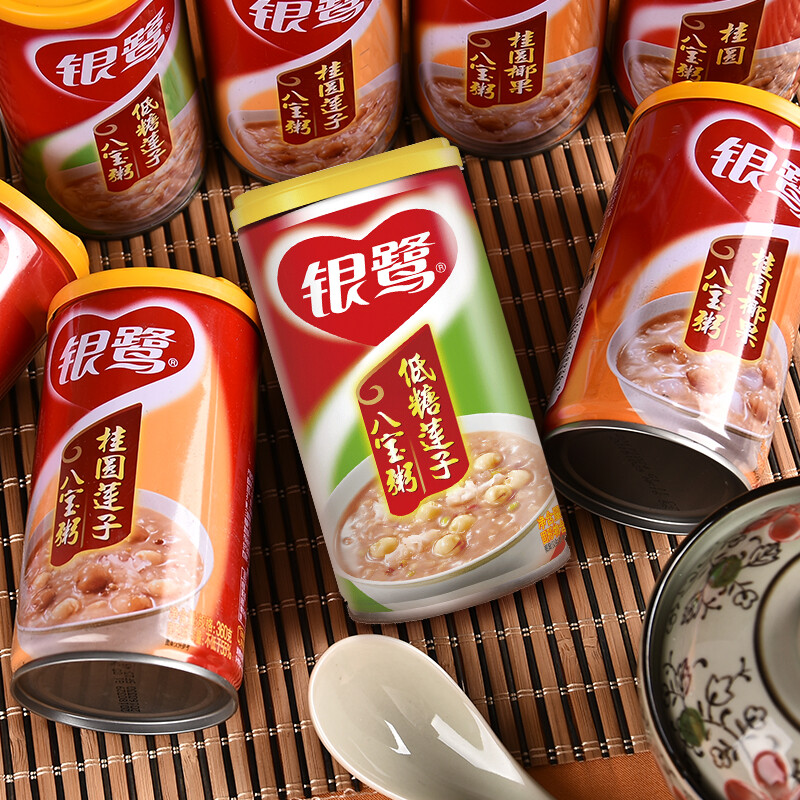 银鹭 八宝粥 低糖莲子八宝粥360g*12罐 整箱粥礼盒装