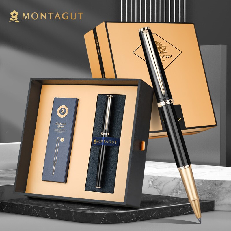 梦特娇（MONTAGUT）签字笔商务办公送礼礼物菱致系列M303黑色签字笔0.5mm 黑色签字笔