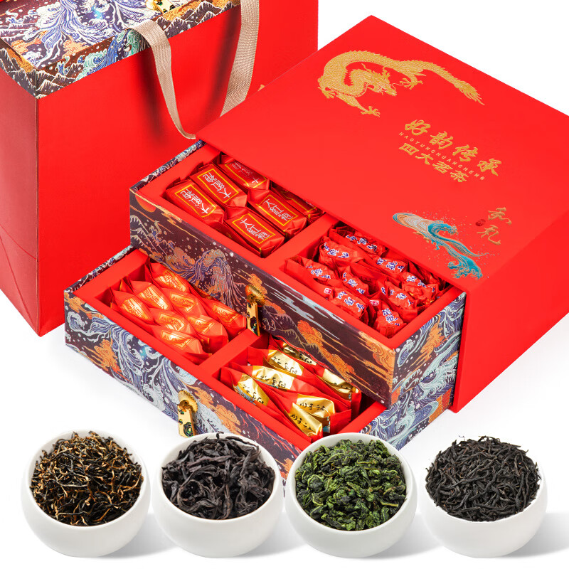 印象堂茶叶铁观音乌龙茶小种金俊眉四大礼盒装512g节日送礼送长辈 【4星礼盒】四大名茶款512g