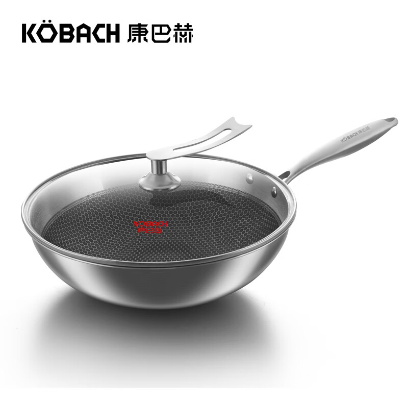 康巴赫（KBH） 炒锅 不锈钢锅32cm 蜂窝不粘 电磁炉燃气灶通用 KGH-C32N 蜂窝不沾锅KGH-C32N 