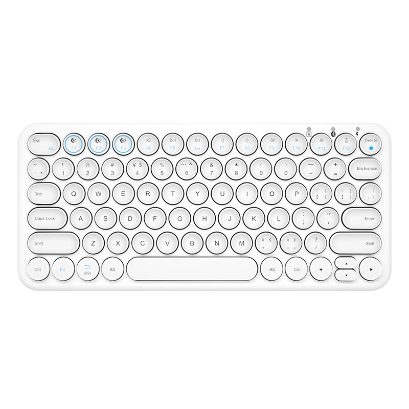 航世（B.O.W）HB098SL键盘 无线蓝牙键盘 办公键盘 超薄便携 78键 手机平板ipad充电键盘 按键静音 白色 自营