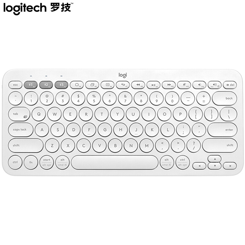 罗技（Logitech）K380 键盘 蓝牙办公键盘 女友 便携超薄键盘 笔记本键盘 芍药白