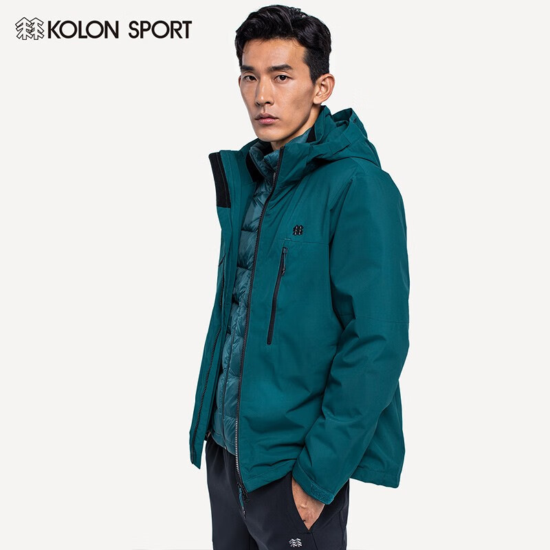 kolon sport/可隆冲锋衣套装 户外男子三合一羽绒内胆