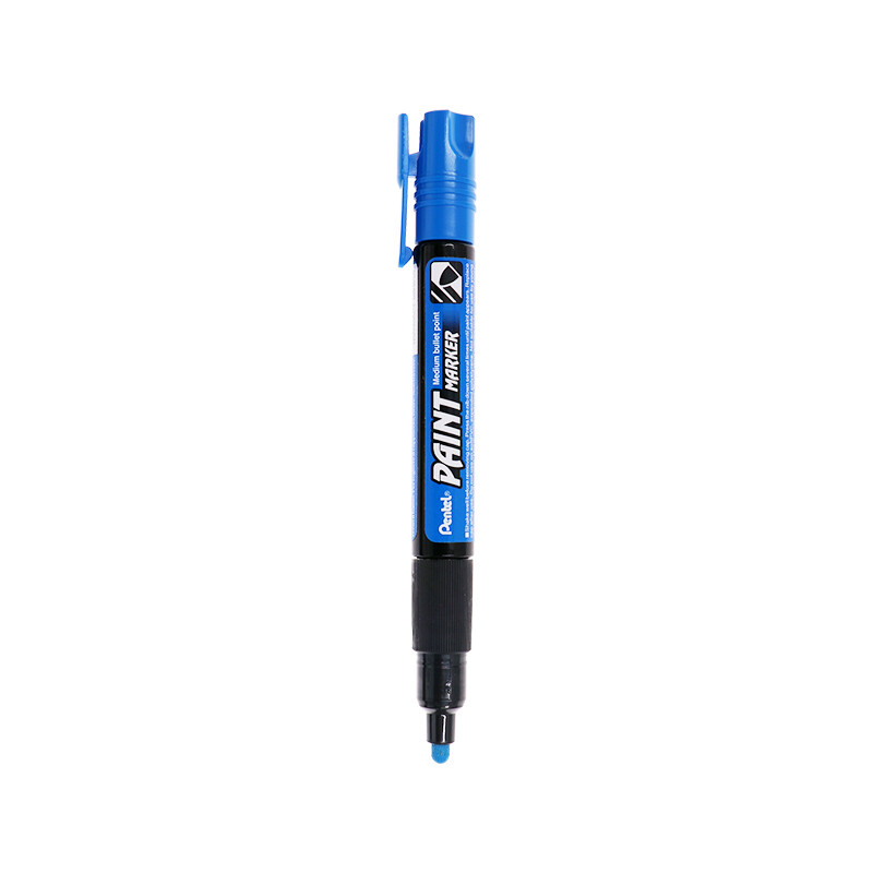 派通（Pentel）彩色圆头油漆笔 防水速干记号笔粗头大字广告笔MMP20 蓝色单支装 蓝色 单支装