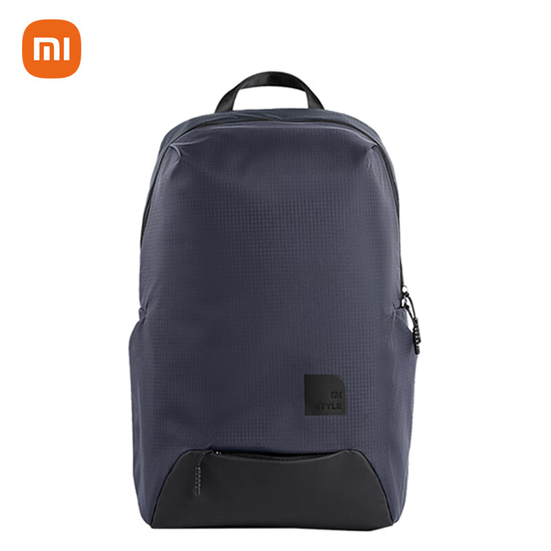 小米（MI）休闲运动双肩包男女笔记本电脑包时尚背包学生书包蓝色