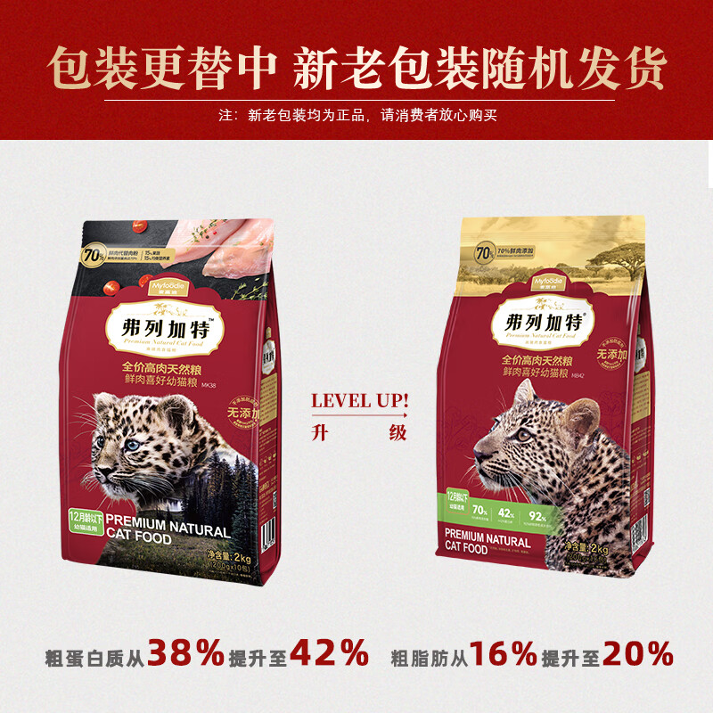 弗列加特 80%鲜肉含量 猫主粮全价无谷天然粮 幼猫猫粮2kg 【80%鲜肉】幼猫鸡肉味2kg