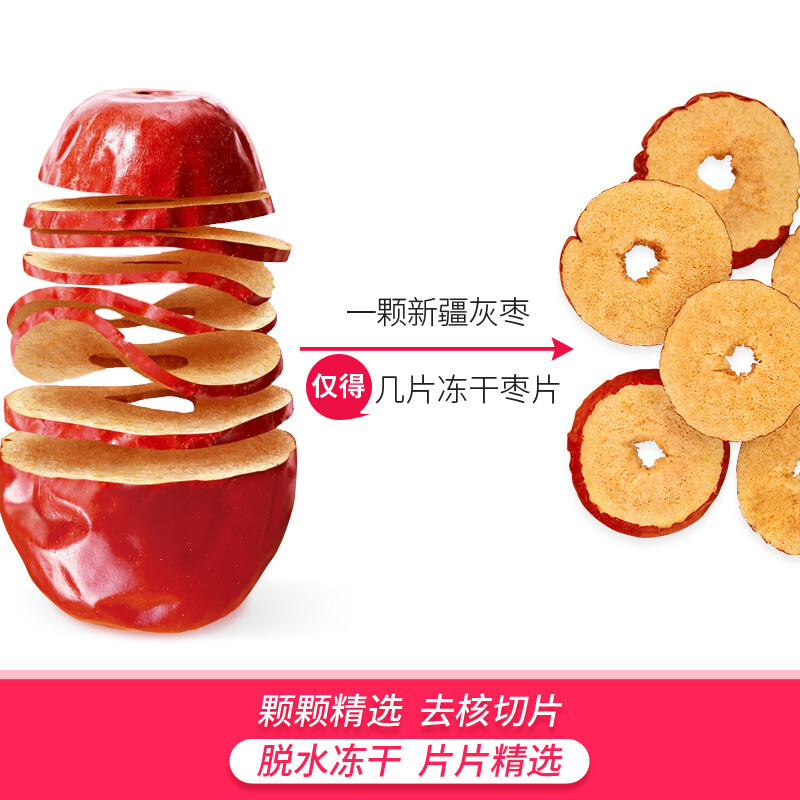 好想你 冻干红枣脆片100g/盒 蜜饯果干休闲零食脆片泡茶红枣干