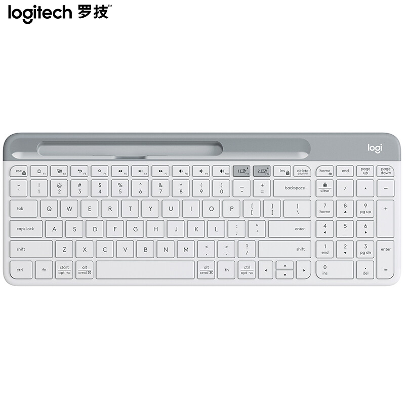 罗技（Logitech）K580 键盘 蓝牙键盘 办公键盘 便携超薄键盘 笔记本键盘 平板键盘 芍药白