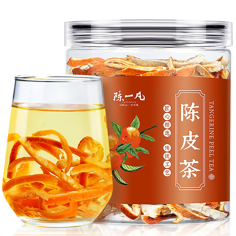 陈一凡 陈皮茶 纯正陈皮干丝 新会老陈皮橘皮干泡水喝的花草茶茶叶100g 陈皮100g