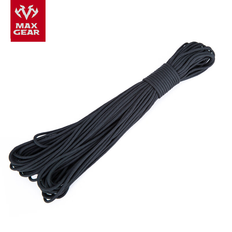 MAXGEAR 7芯550伞绳 户外捆扎绳子逃生绳失手绳安全绳工具绳编织绳晾衣绳 黑色（15M） 
