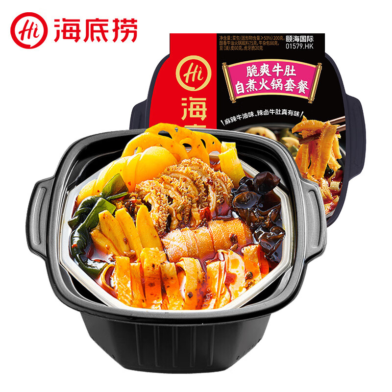 海底捞自热火锅 方便速食出游免煮脆爽牛肚火锅435g 海底捞脆爽牛肚自热火锅435g