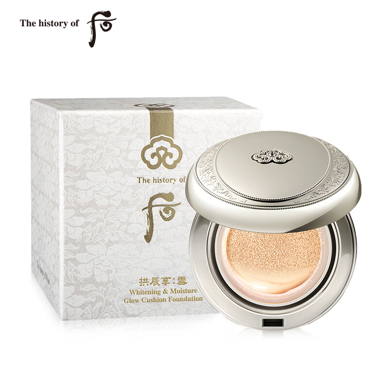 后Whoo 拱辰享雪玉凝水氛光彩气垫粉底液 #21 SPF50+/PA+++15g*2自然   含替换装 韩国进口 礼物