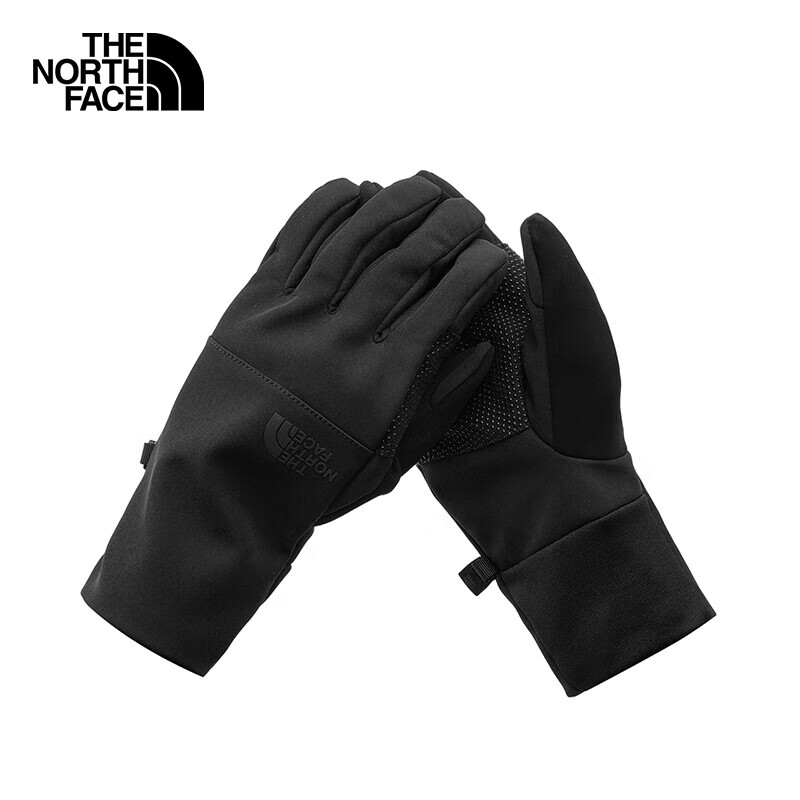 The North Face北面手套女户外保暖骑行跑步可触屏7RHF 黑色/JK3 S 