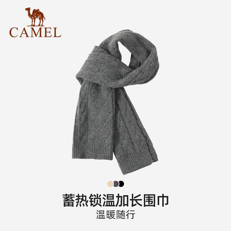 骆驼围巾冬季保暖简约加厚百搭披肩时尚秋天薄款围巾174CAKS605灰色 灰色