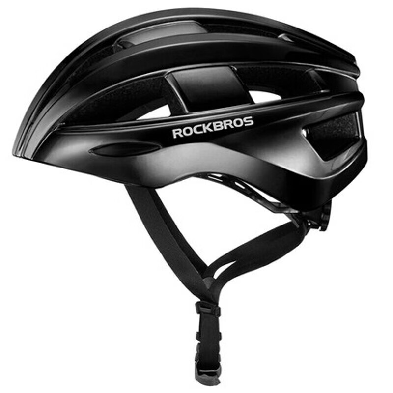 洛克兄弟ROCKBROS 骑行头盔带尾灯充电发光山地公路自行车头盔男安全帽装备 黑色 黑色 带灯头盔