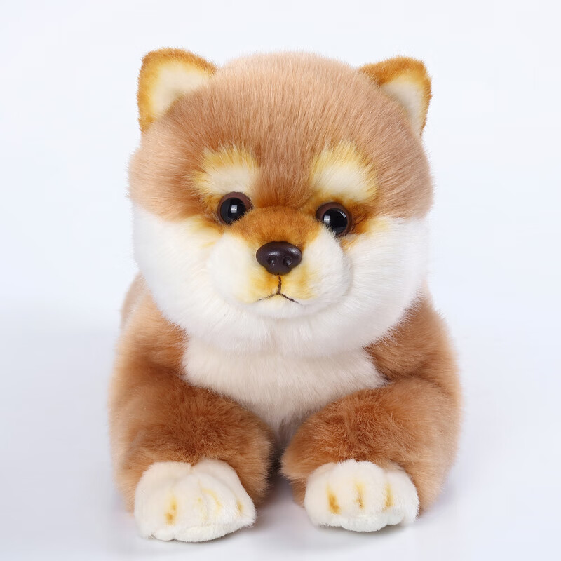 科迈特秋田犬毛绒玩具公仔玩偶娃娃摆件抱枕情人节生日治愈礼物儿童女友 趴姿秋田