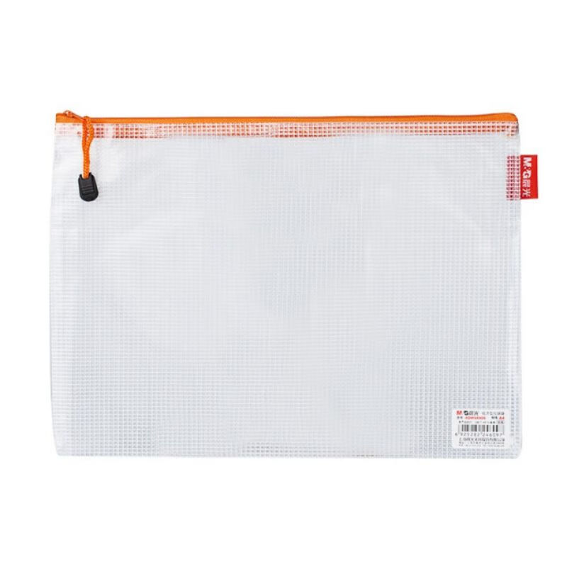 晨光文具（M&G） ADM94905  A4经济型网格拉链袋 文件袋 PP材质 颜色随机 单个装 *12个