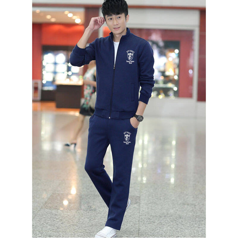 时光 2014男士春秋装 韩版开衫AK卫衣套装 青