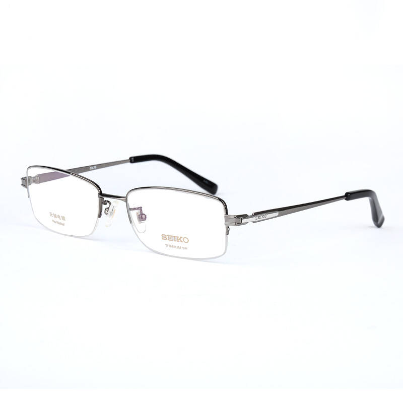 精工眼镜 纯钛近视眼镜框 男款商务眼镜架ht1080 灰c76