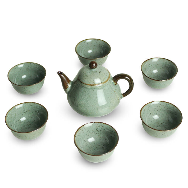 昭乐7头仿古哥窑高档功夫茶具 茶具套装 开片汝窑哥窑陶瓷茶具套装
