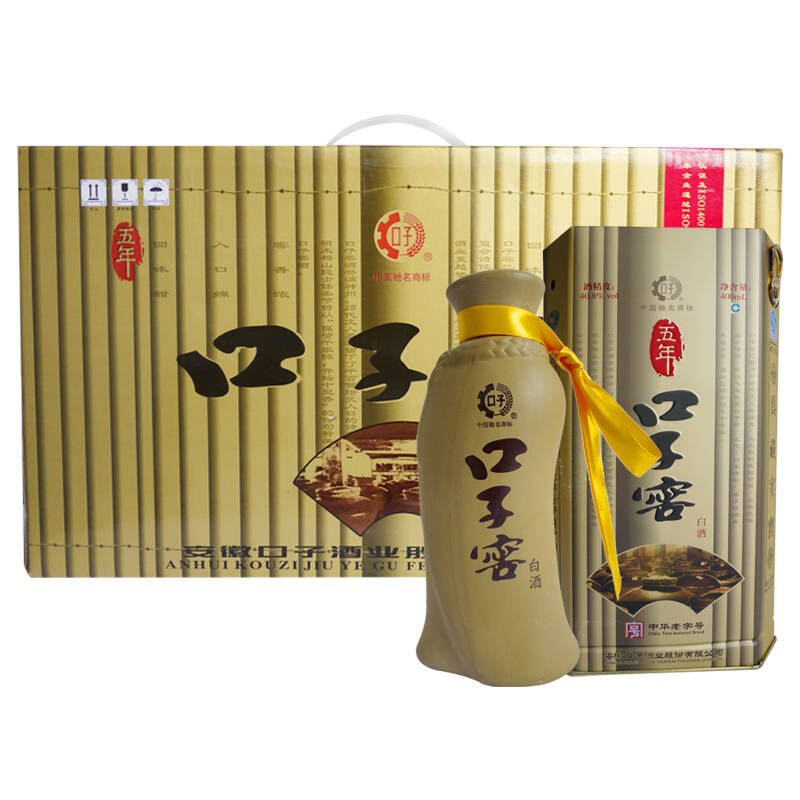 口子窖五年40.8度5年白酒老字号整箱装400ml*4