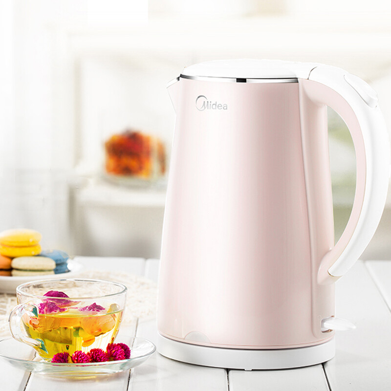 美的（Midea）电水壶热水壶电热水壶304不锈钢1.7L容量暖水壶烧水壶开水壶WHJ1705b