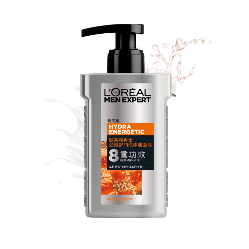 欧莱雅loreal 男士劲能舒润液体洁面皂 150ml(洗面奶男 8重功效 改善