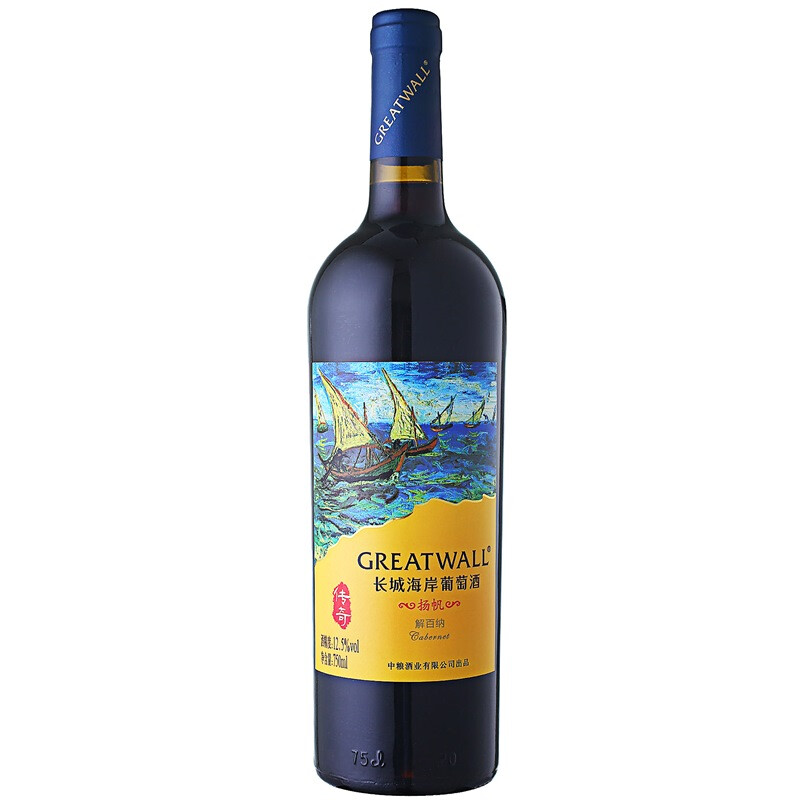 长城(greatwall)红酒 海岸传奇 扬帆解百纳干红葡萄酒 750ml